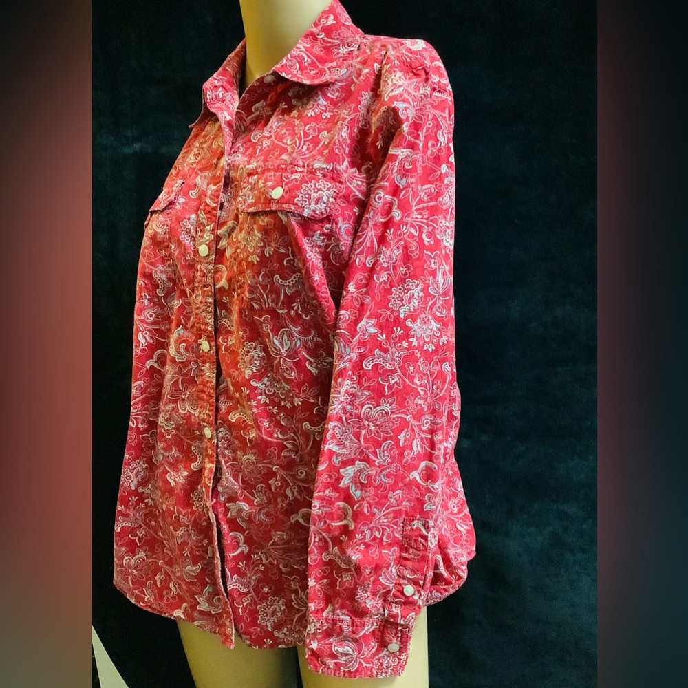 Chaps Button Down Ladies Top - Picture 3 of 5